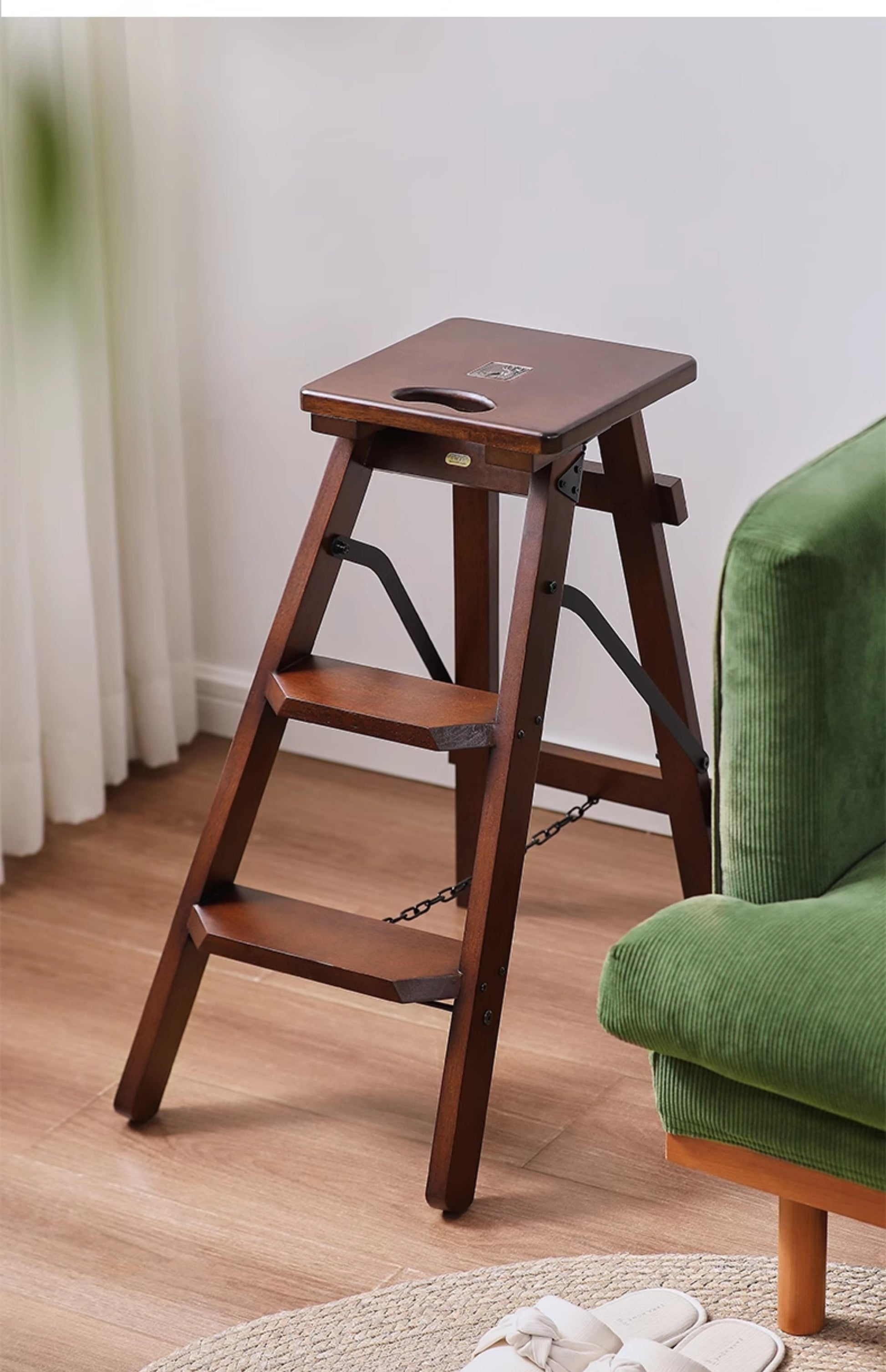 Foldable Step Stool and Counter Stool in One - Square Top - Habitature