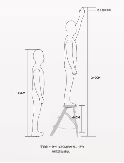 Foldable Step Stool and Counter Stool in One - Square Top - Habitature