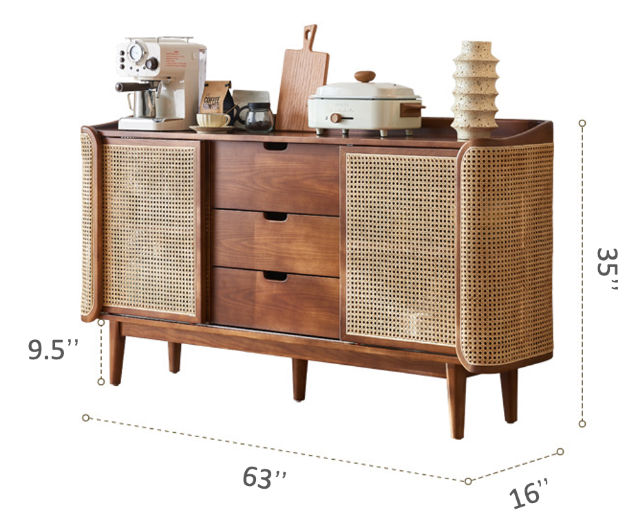 Rattan Sideboard Buffet - Habitature