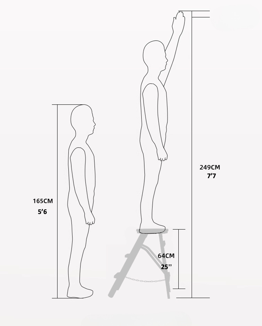 Bar Stool and Foldable Step Stool in One - Round Top - Habitature