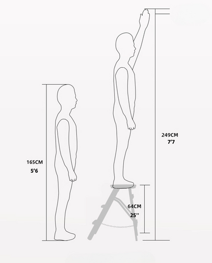 Bar Stool and Foldable Step Stool in One - Round Top - Habitature