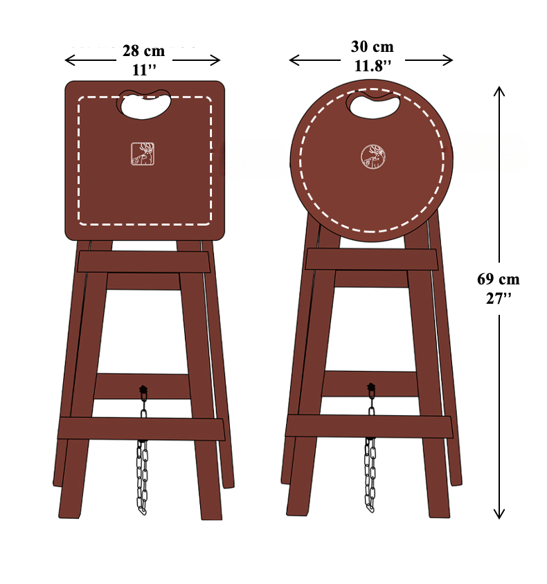 Bar Stool and Foldable Step Stool in One - Round Top - Habitature