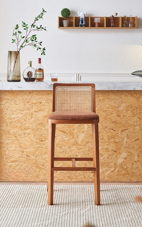 Rattan Bar Stool - Habitature