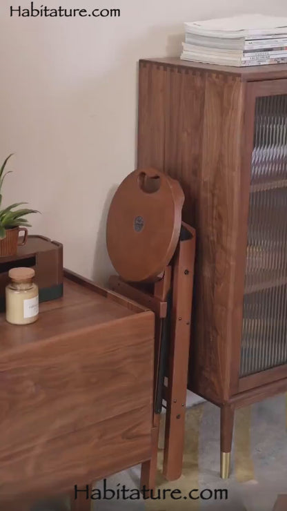 Bar Stool and Foldable Step Stool in One - Round Top