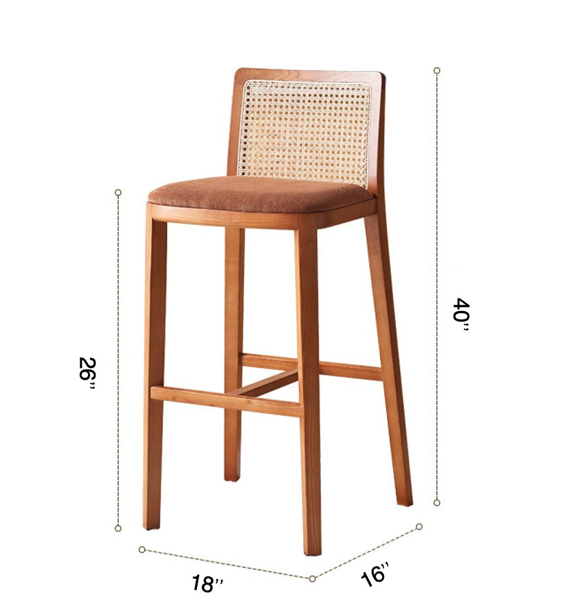 Rattan Bar Stool - Habitature