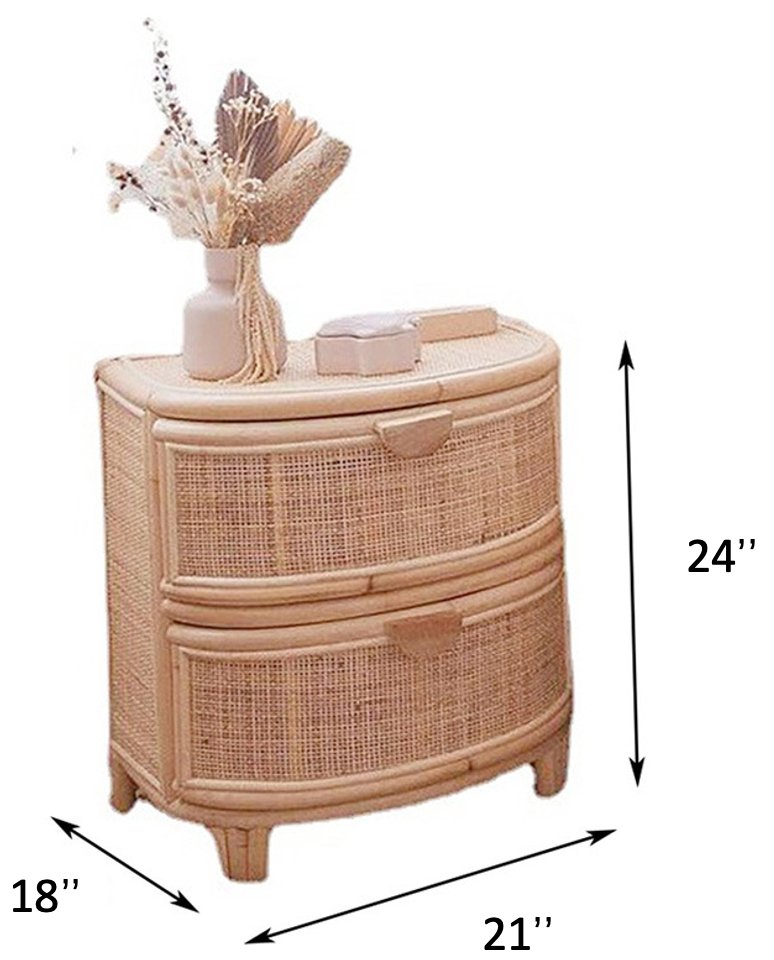 Rattan Night Stand - Habitature